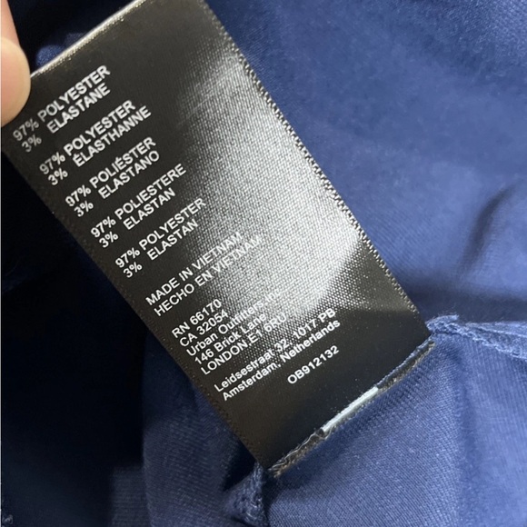 Urban Outfitters Sleeveless Cowl Neck Satin Slip Mini Dress Navy Blue Sz SP NWOT - Picture 9 of 11